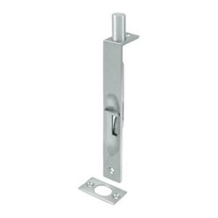 DENDESIGNS 6 in. Heavy Duty Square Flush Bolt, Satin Chrome - Solid DE1626149